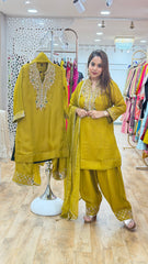mehreen yellow- 3 pc suit set