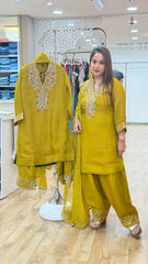 mehreen yellow- 3 pc suit set