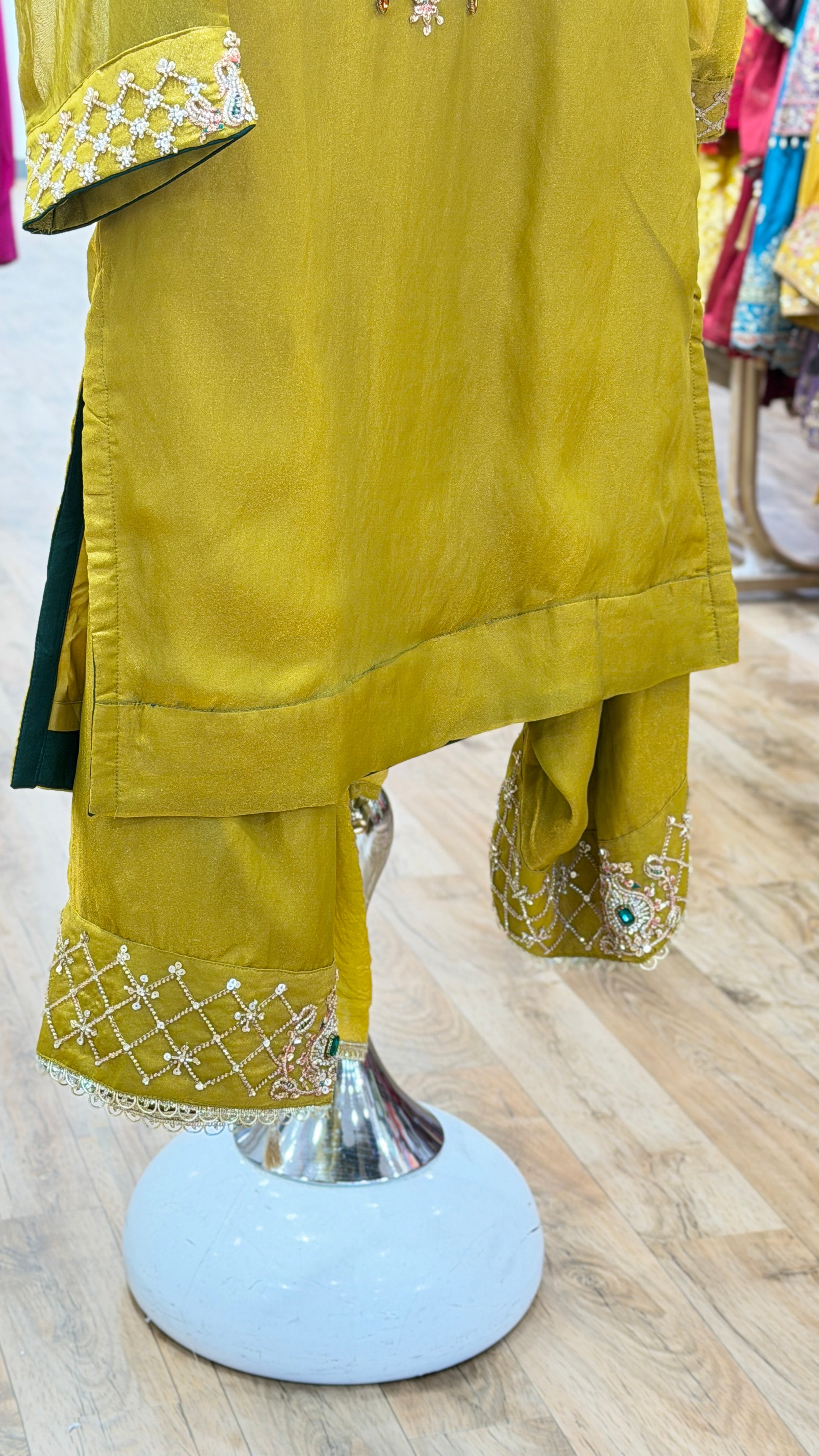 mehreen yellow- 3 pc suit set