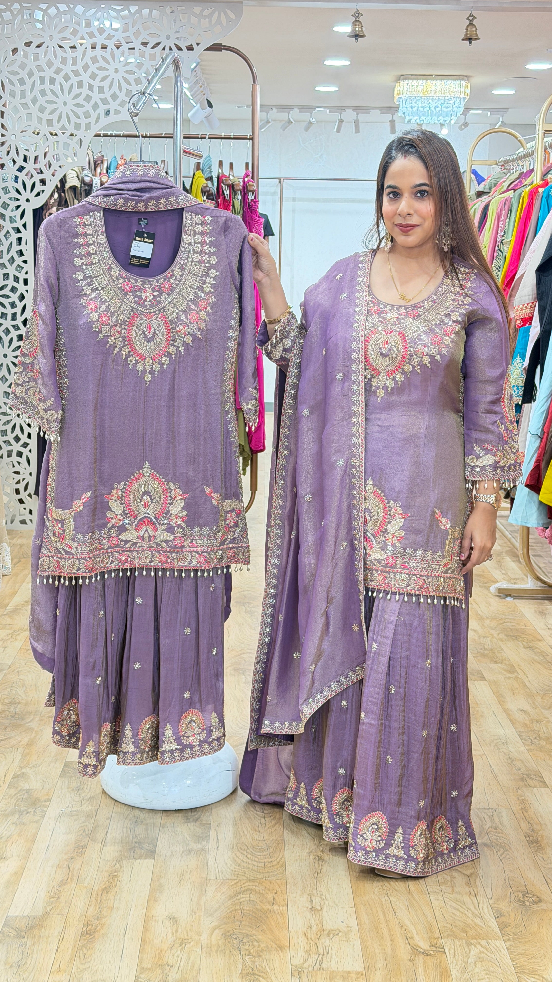 sitara purple - 3 pc suit set