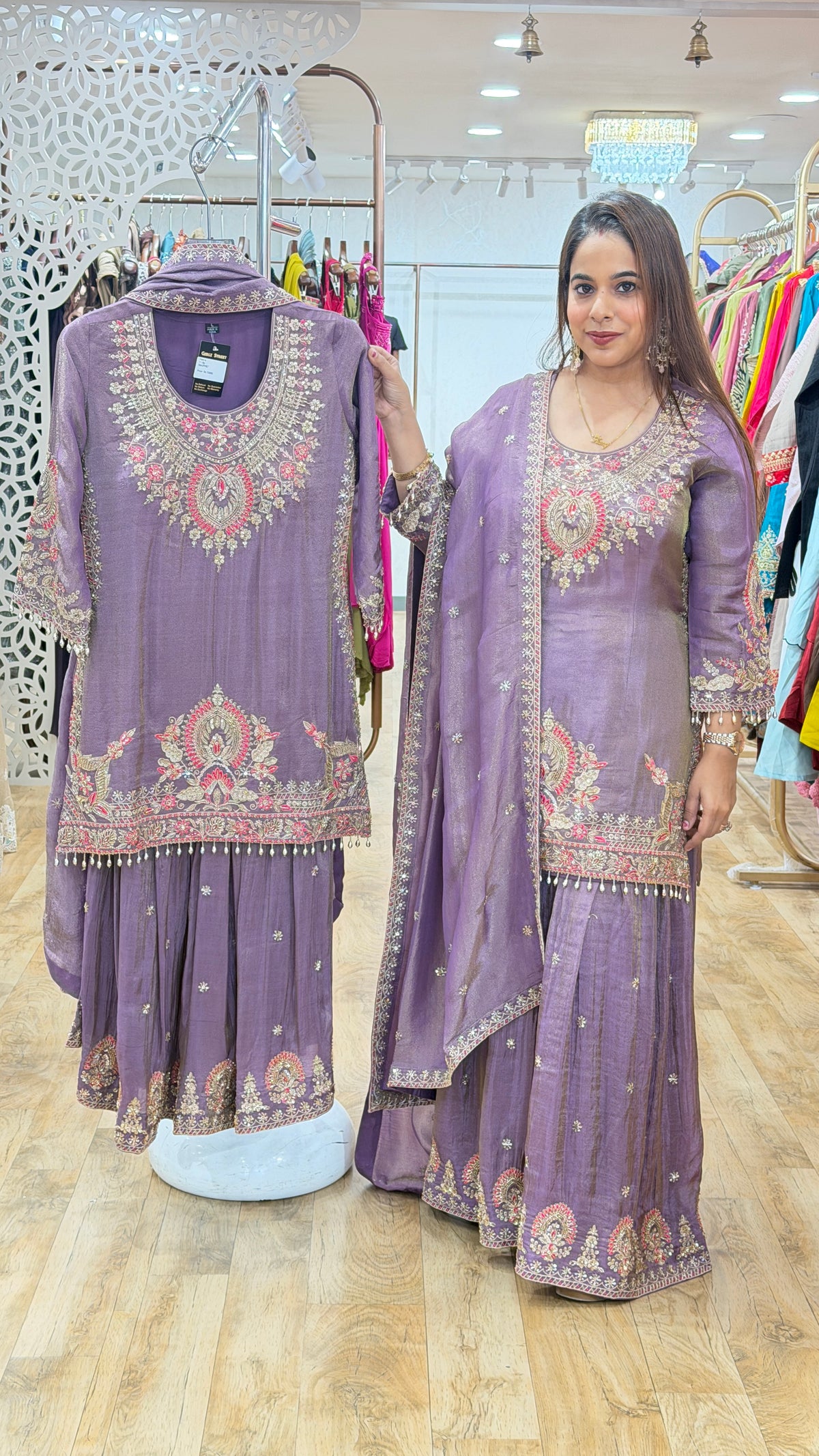 sitara purple - 3 pc suit set