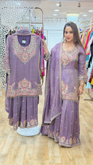 sitara purple - 3 pc suit set