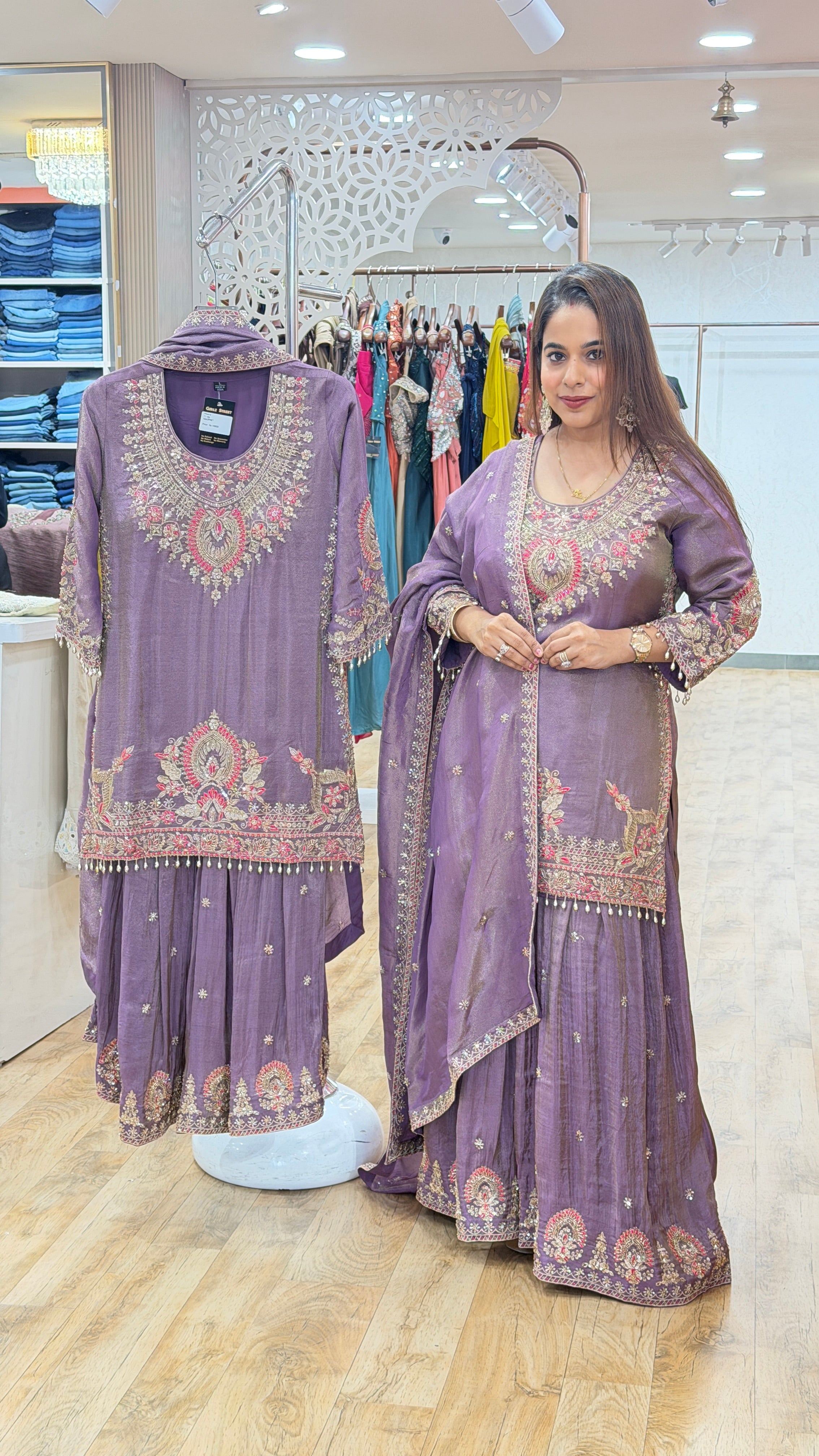 sitara purple - 3 pc suit set