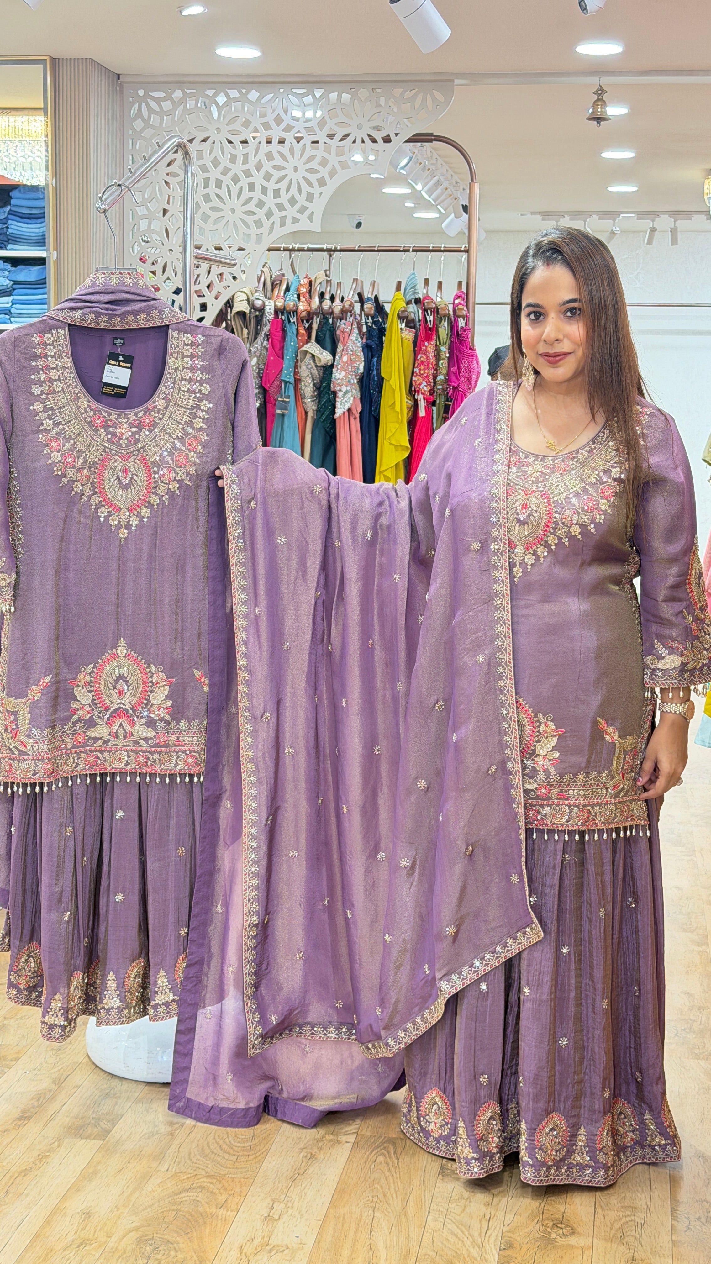 sitara purple - 3 pc suit set