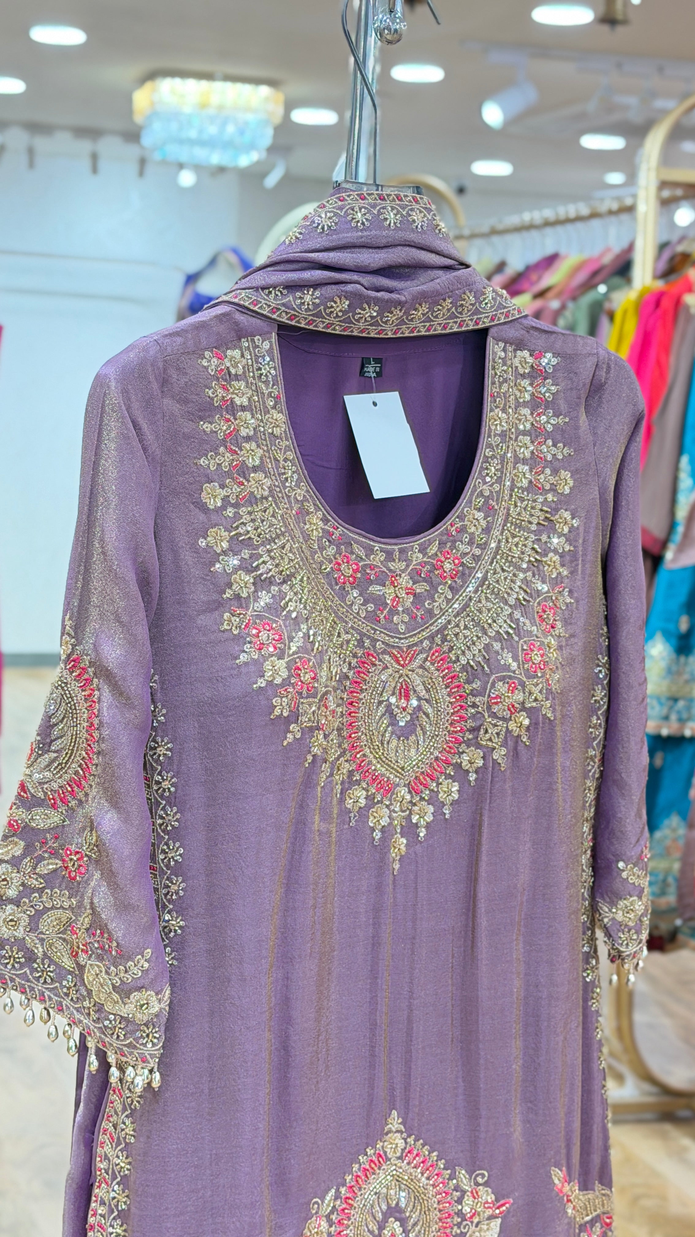 sitara purple - 3 pc suit set