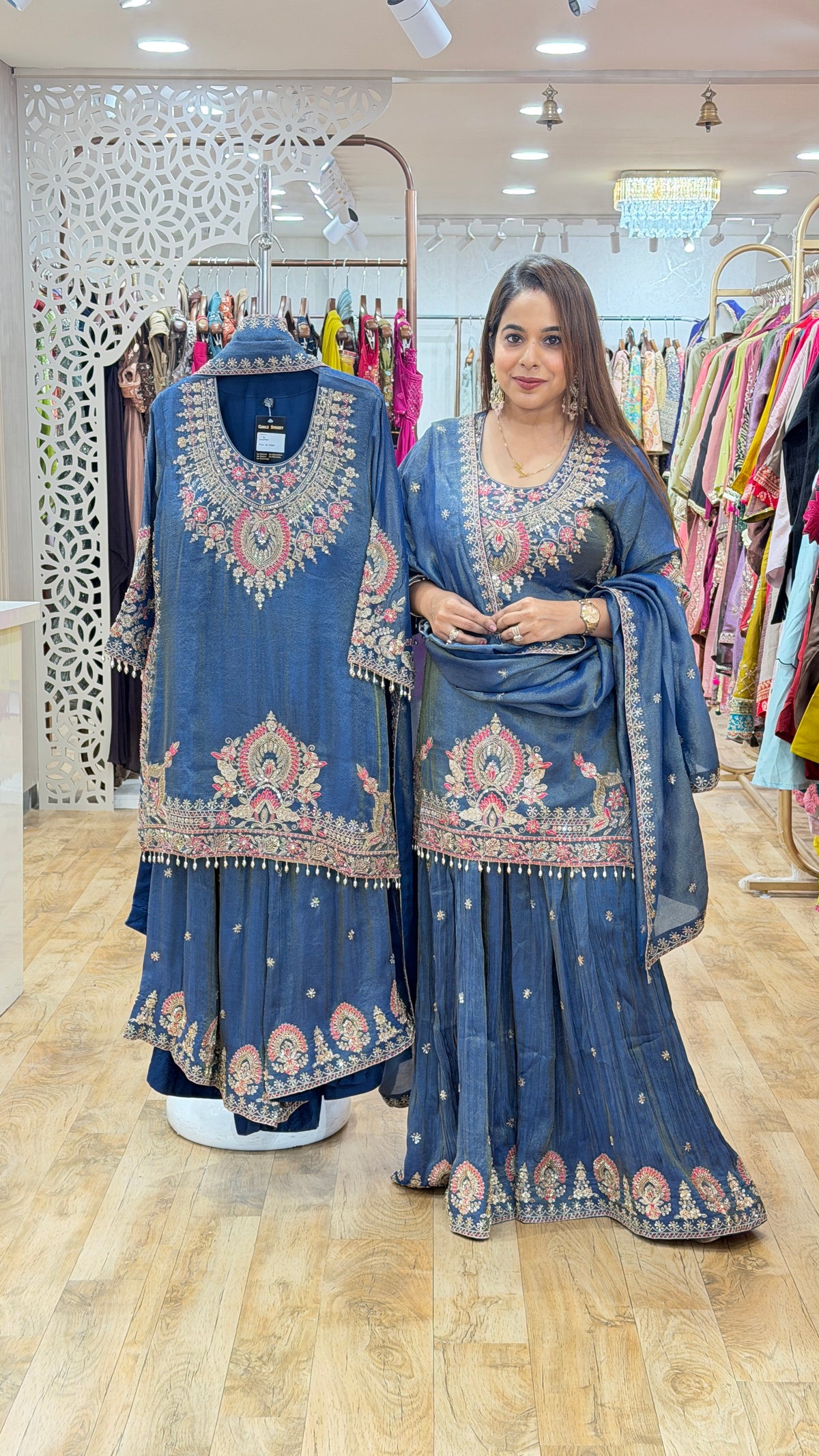 sitara blue - 3 pc suit set