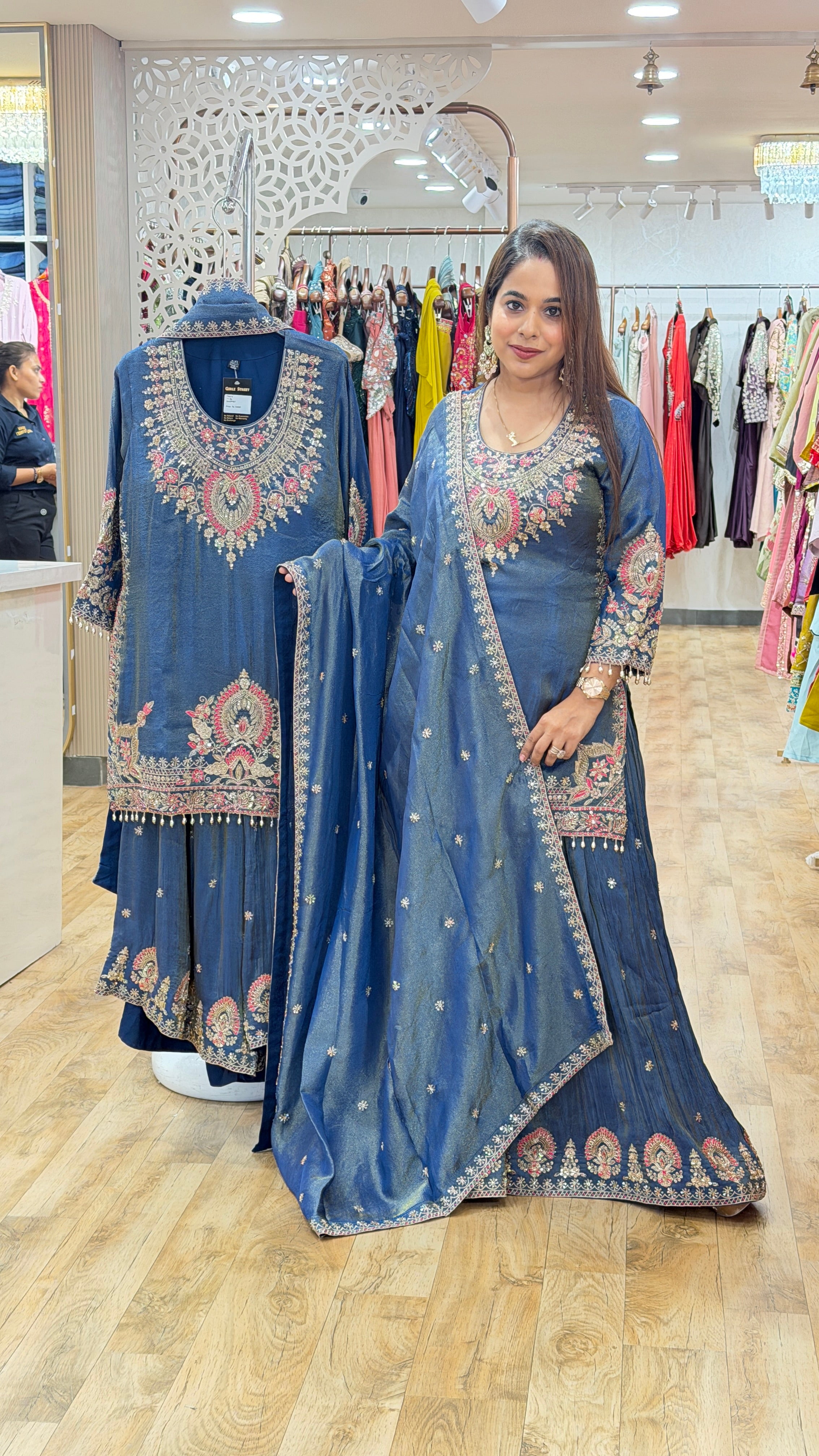 sitara blue - 3 pc suit set