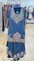 sitara blue - 3 pc suit set