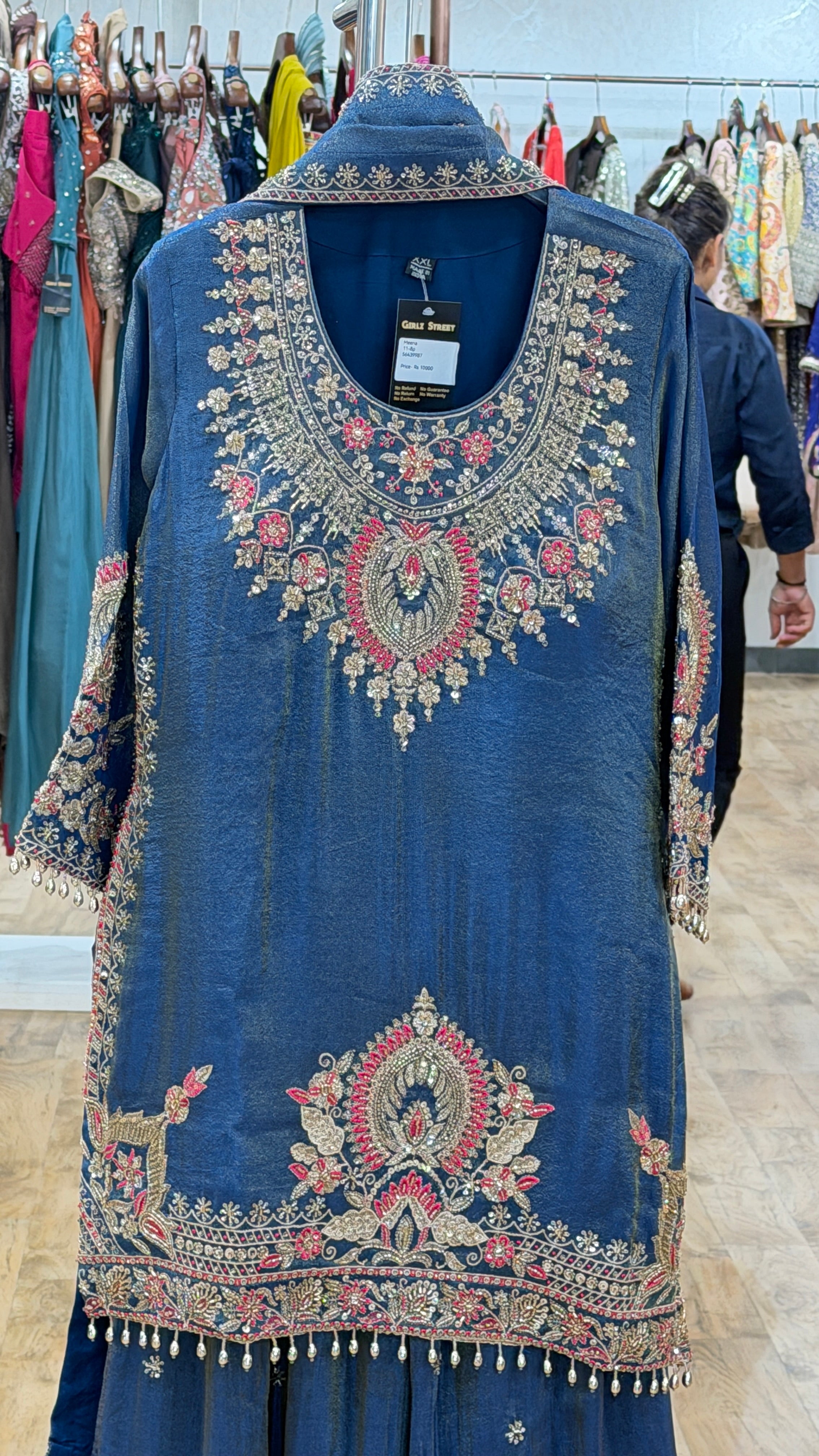 sitara blue - 3 pc suit set