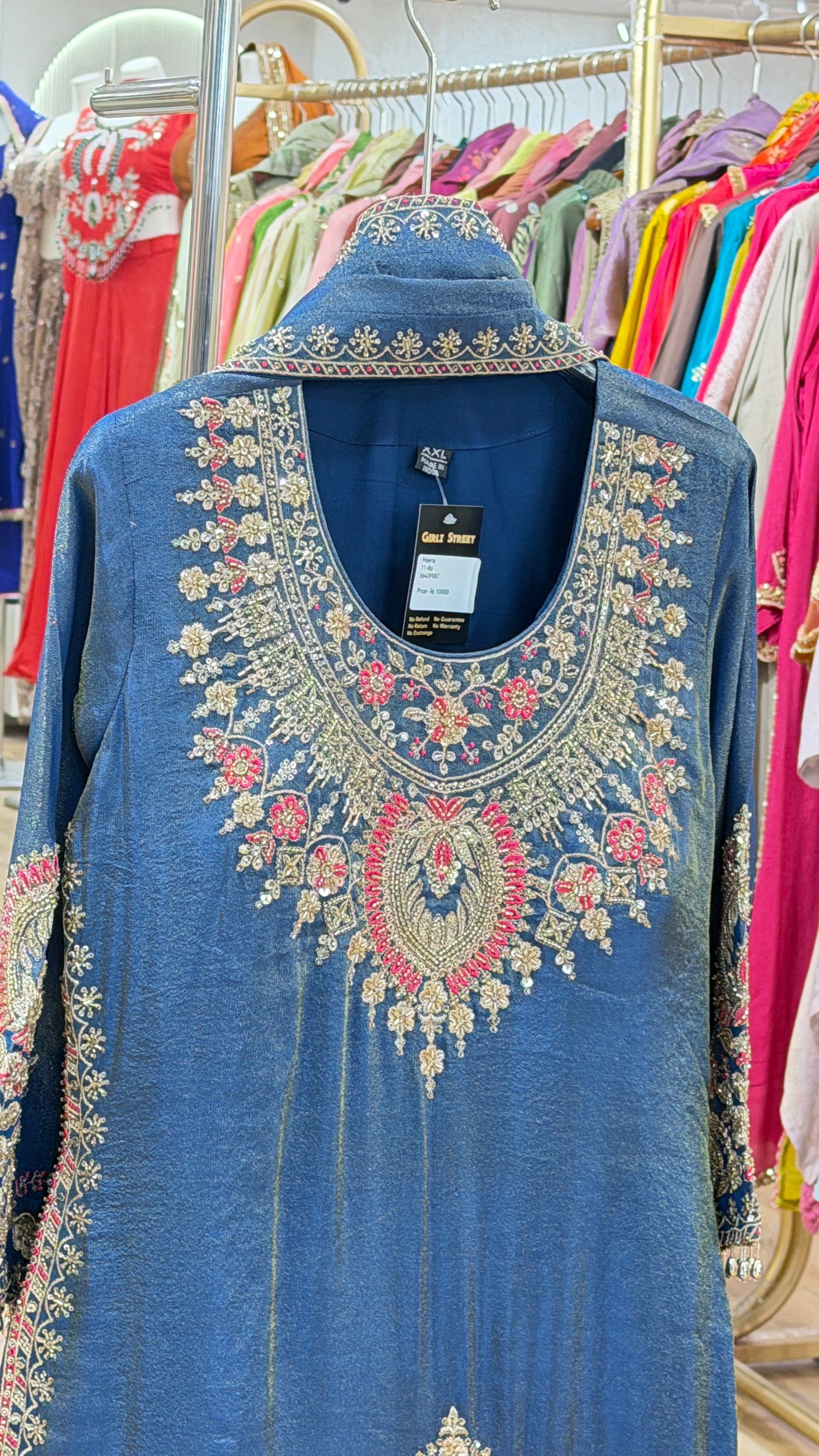 sitara blue - 3 pc suit set