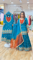 Vamika - 3 pc suit set with skirt