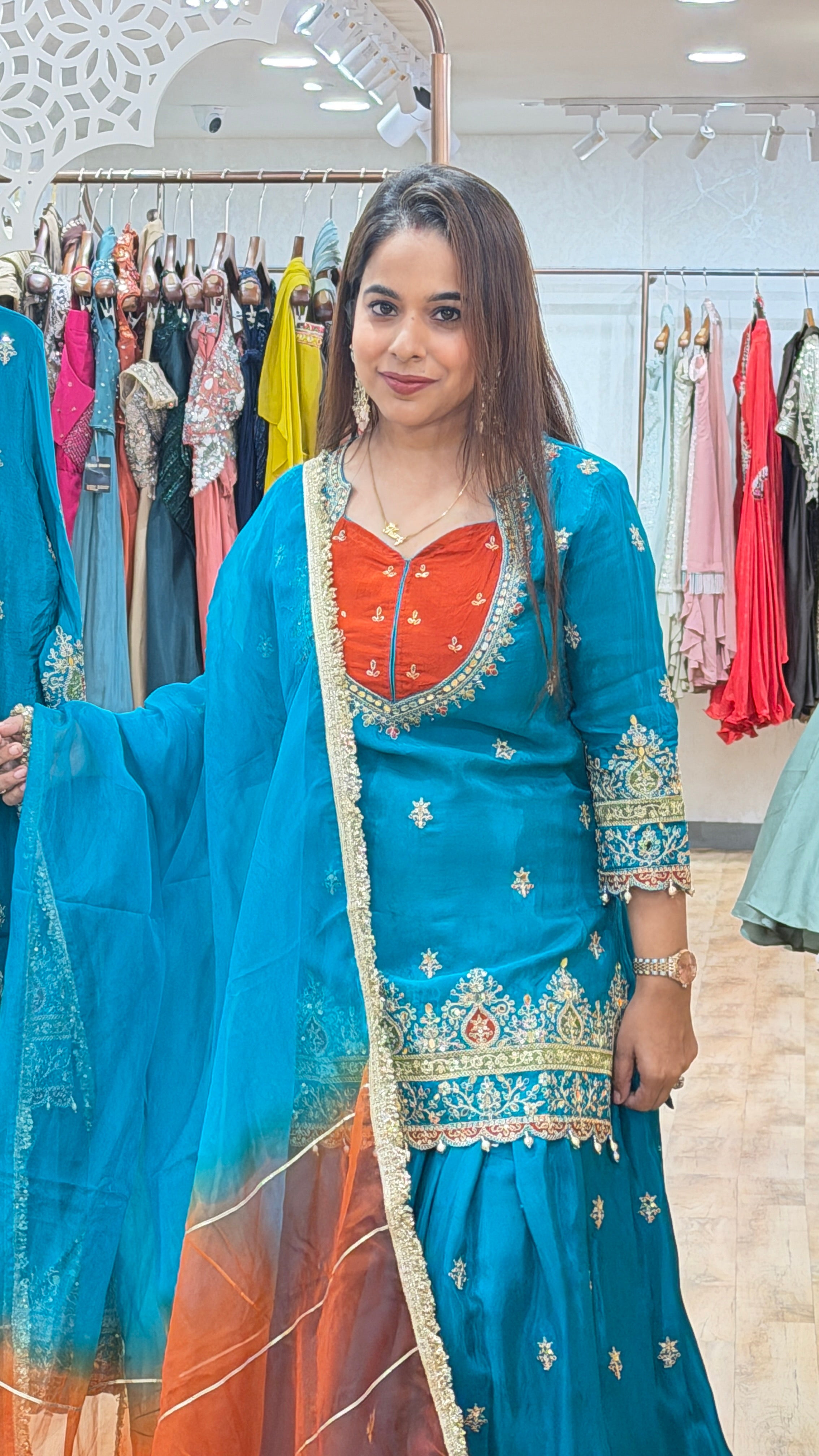 Vamika - 3 pc suit set with skirt