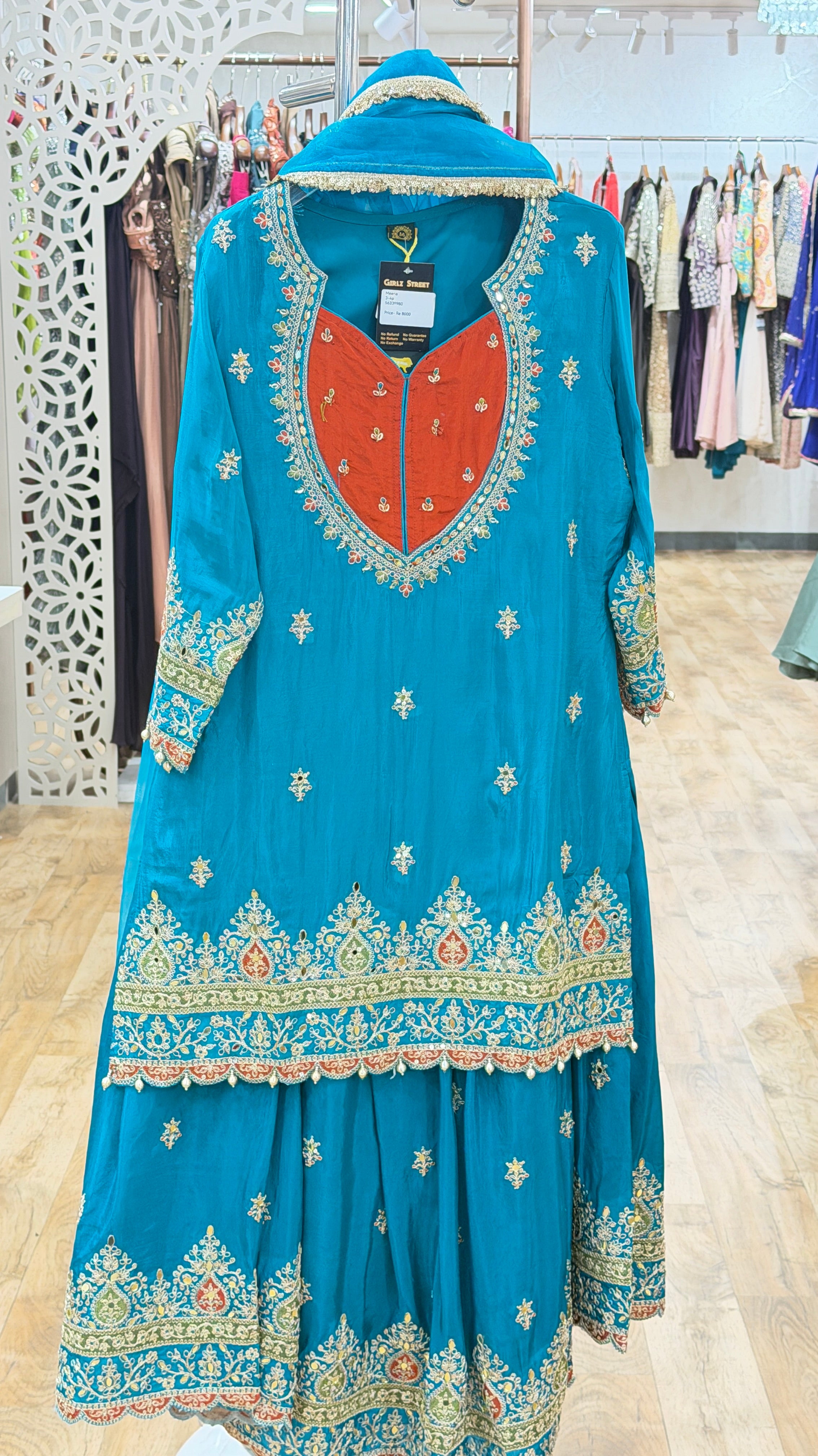 Vamika - 3 pc suit set with skirt