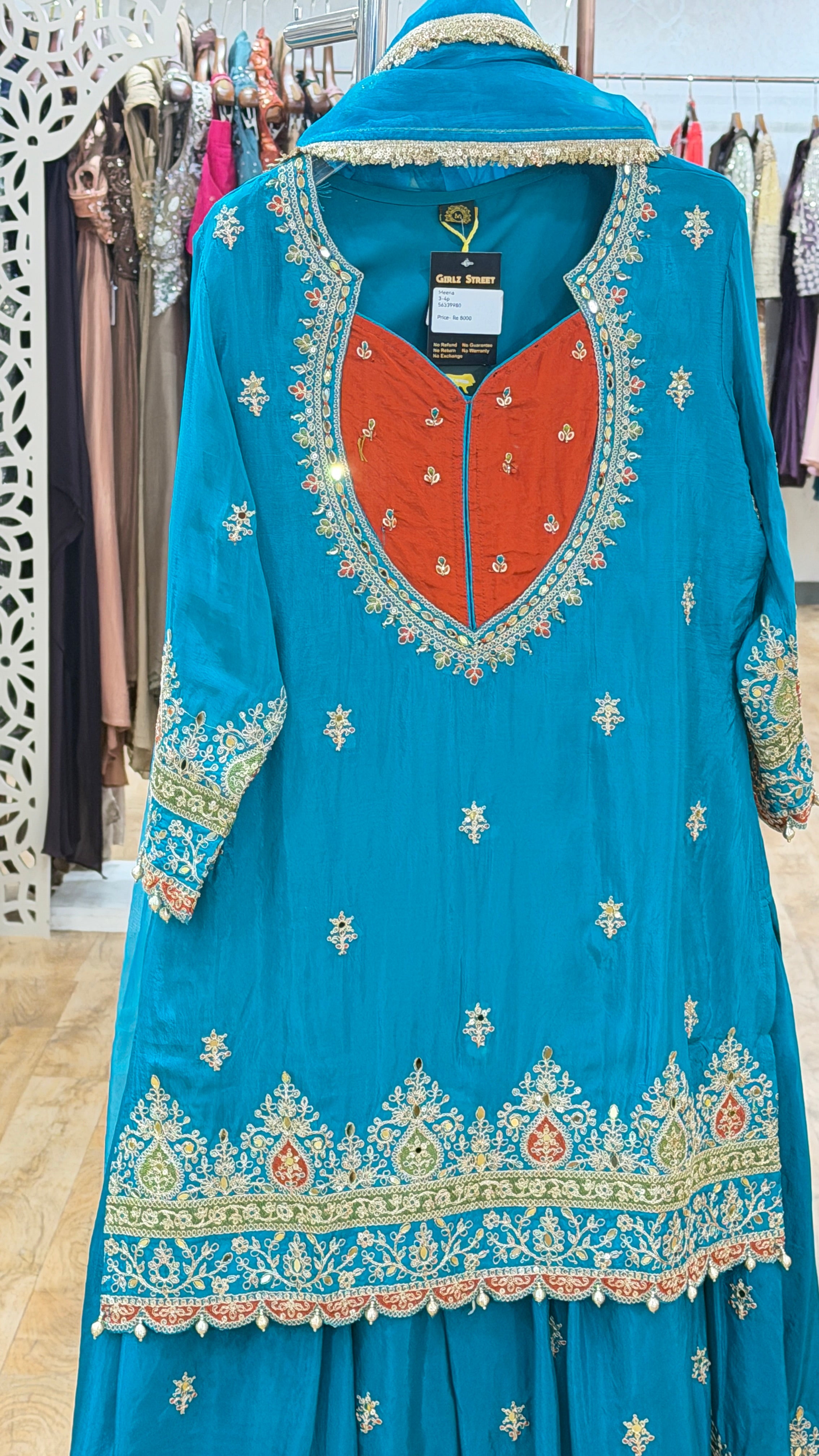 Vamika - 3 pc suit set with skirt